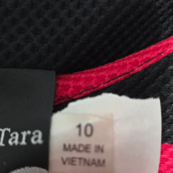 Women's Maison Tara‎ Dress Size 10 Red Black - Picture 6 of 7